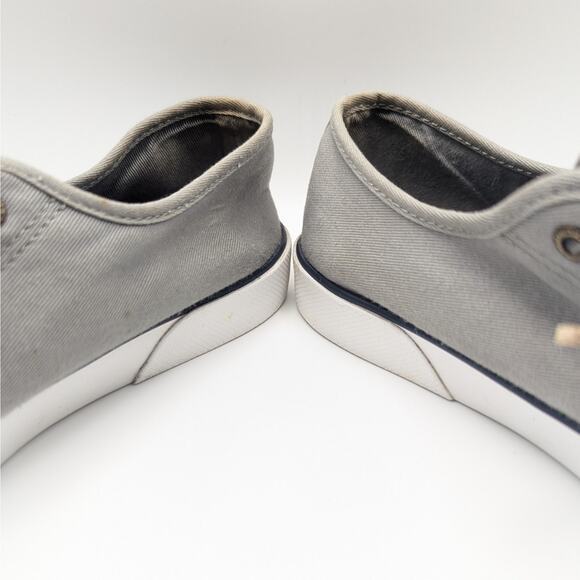 Sperry Pier View Gray Slip On Leather Laces Low Top Fashion Sneakers Women's 8 - Picture 3 of 9
